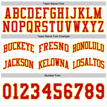 Load image into Gallery viewer, Custom White Red-Gold Authentic Throwback Basketball Shorts