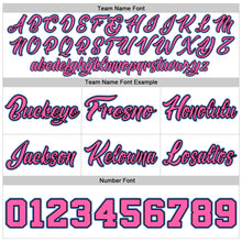 Load image into Gallery viewer, Custom White Pink-Light Blue Authentic Throwback Basketball Shorts