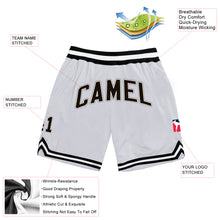 Load image into Gallery viewer, Custom White Black-Silver Gray Authentic Throwback Basketball Shorts