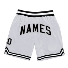 Load image into Gallery viewer, Custom White Black-Silver Gray Authentic Throwback Basketball Shorts
