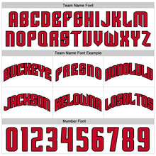 Load image into Gallery viewer, Custom White Red-Black Authentic Throwback Basketball Shorts