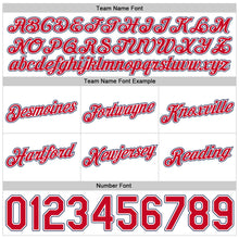 Load image into Gallery viewer, Custom White Red-Navy Authentic Throwback Basketball Shorts