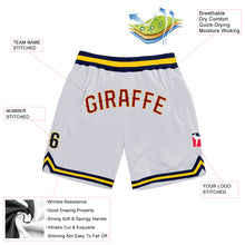 Load image into Gallery viewer, Custom White Maroon-Gold Authentic Throwback Basketball Shorts