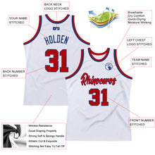 Load image into Gallery viewer, Custom White Red-Royal Authentic Throwback Basketball Jersey