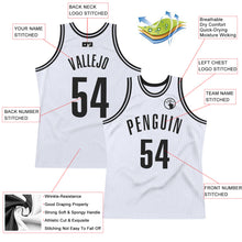 Load image into Gallery viewer, Custom White Black Authentic Throwback Basketball Jersey