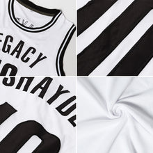 Load image into Gallery viewer, Custom White Black Authentic Throwback Basketball Jersey