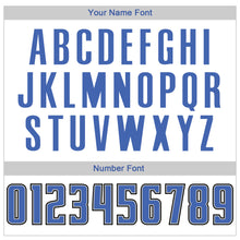 Load image into Gallery viewer, Custom White Blue-Black Authentic Throwback Basketball Jersey