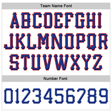 Load image into Gallery viewer, Custom White Royal-Red Stitched Adjustable Snapback Hat