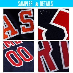 Custom Navy Red-White Authentic Baseball Jersey