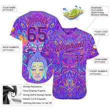 Load image into Gallery viewer, Custom 3D Pattern Design Sitting Buddha Over Colorful Neon Background Psychedelic Mushroom Composition Authentic Baseball Jersey
