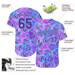 Custom 3D Pattern Design Magic Mushrooms Psychedelic Hallucination Authentic Baseball Jersey