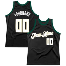 Load image into Gallery viewer, Custom Black White-Hunter Green Authentic Throwback Basketball Jersey
