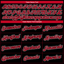 Load image into Gallery viewer, Custom Black Red-White Authentic Throwback Basketball Jersey
