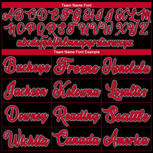 Load image into Gallery viewer, Custom Black Red-White Authentic Throwback Basketball Jersey
