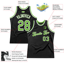 Load image into Gallery viewer, Custom Black Neon Green-White Authentic Throwback Basketball Jersey
