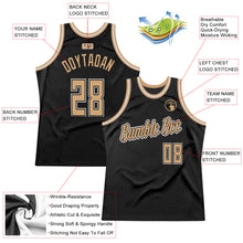 Load image into Gallery viewer, Custom Black Old Gold-White Authentic Throwback Basketball Jersey
