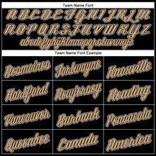 Load image into Gallery viewer, Custom Black Old Gold-White Authentic Throwback Basketball Jersey
