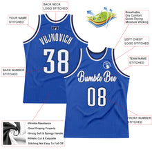 Load image into Gallery viewer, Custom Blue White-Navy Authentic Throwback Basketball Jersey
