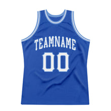 Load image into Gallery viewer, Custom Blue White-Light Blue Authentic Throwback Basketball Jersey
