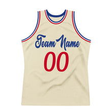 Load image into Gallery viewer, Custom Cream Red-Royal Authentic Throwback Basketball Jersey
