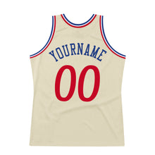 Load image into Gallery viewer, Custom Cream Red-Royal Authentic Throwback Basketball Jersey
