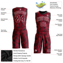 Load image into Gallery viewer, Custom Crimson Crimson-Black Round Neck Sublimation Basketball Suit Jersey

