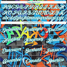 Load image into Gallery viewer, Custom Women&#39;s Graffiti Pattern White-Aqua Geometric 3D V-Neck Cropped Baseball Jersey

