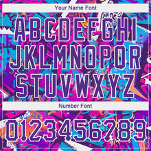 Load image into Gallery viewer, Custom Women&#39;s Graffiti Pattern Purple-White Words 3D V-Neck Cropped Baseball Jersey
