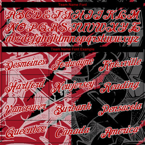 Custom Women's Graffiti Pattern Red-White Scratch 3D V-Neck Cropped Baseball Jersey