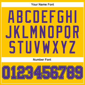 Custom Gold Purple-Silver Gray Authentic Throwback Basketball Jersey