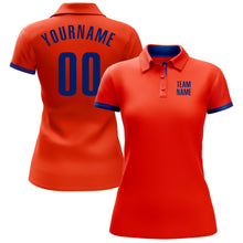 Load image into Gallery viewer, Custom Orange Royal Performance Golf Polo Shirt
