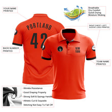 Load image into Gallery viewer, Custom Orange Black Performance Golf Polo Shirt
