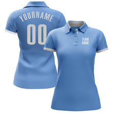 Load image into Gallery viewer, Custom Light Blue White Performance Golf Polo Shirt
