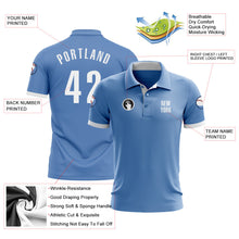 Load image into Gallery viewer, Custom Light Blue White Performance Golf Polo Shirt
