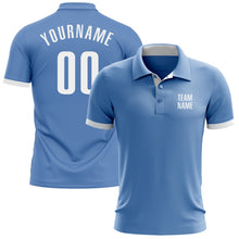 Load image into Gallery viewer, Custom Light Blue White Performance Golf Polo Shirt
