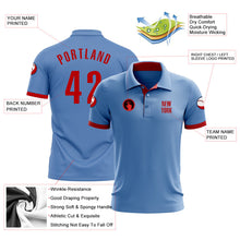 Load image into Gallery viewer, Custom Light Blue Red Performance Golf Polo Shirt
