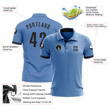 Load image into Gallery viewer, Custom Light Blue Black Performance Golf Polo Shirt

