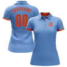 Load image into Gallery viewer, Custom Light Blue Orange Performance Golf Polo Shirt
