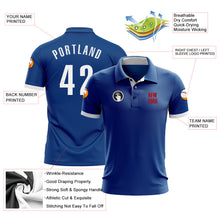 Load image into Gallery viewer, Custom Royal White-Red Performance Golf Polo Shirt
