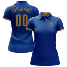 Load image into Gallery viewer, Custom Royal Old Gold Performance Golf Polo Shirt
