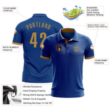 Load image into Gallery viewer, Custom Royal Old Gold Performance Golf Polo Shirt
