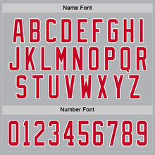 Load image into Gallery viewer, Custom Gray Red-White Hockey Jersey
