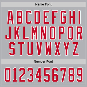 Custom Gray Red-White Hockey Jersey