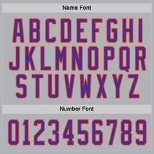 Load image into Gallery viewer, Custom Gray Purple-Orange Hockey Jersey
