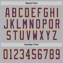 Load image into Gallery viewer, Custom Gray Purple-Gold Hockey Jersey
