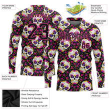 Load image into Gallery viewer, Custom 3D Pattern Halloween Skulls With Floral Long Sleeve Performance T-Shirt
