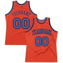 Load image into Gallery viewer, Custom Orange Blue-Navy Authentic Throwback Basketball Jersey
