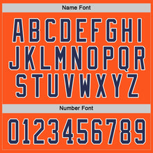 Load image into Gallery viewer, Custom Orange Navy-White Hockey Jersey
