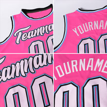 Load image into Gallery viewer, Custom Pink White-Light Blue Authentic Throwback Basketball Jersey
