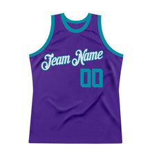 Load image into Gallery viewer, Custom Purple Teal-White Authentic Throwback Basketball Jersey
